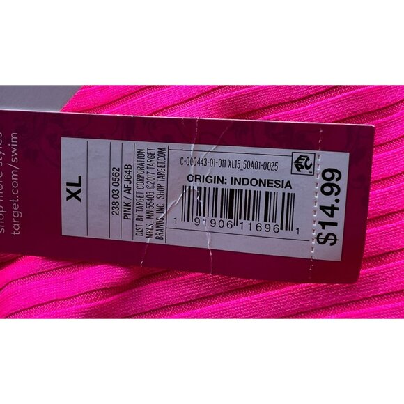 Xhilaration Junior' Ribbed Cheeky Bikini Bottom Pink XL - Picture 8 of 8